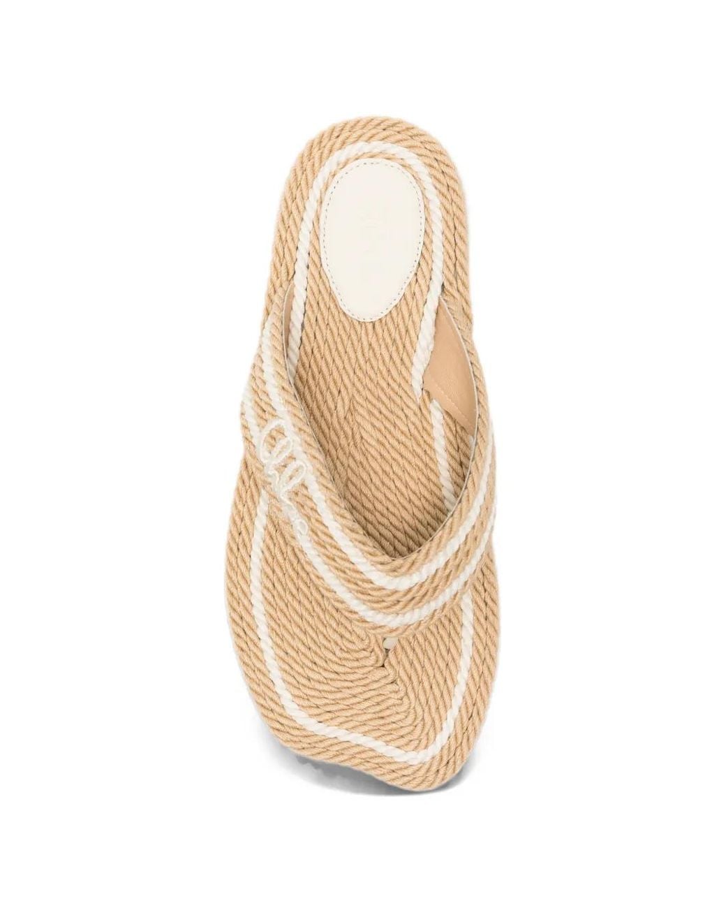 Chloé White Sand Rope-Effect Sandals