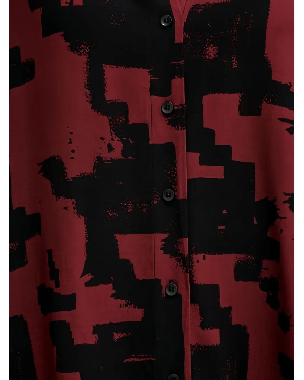 Sisley Red Geometric-Pattern Shirt