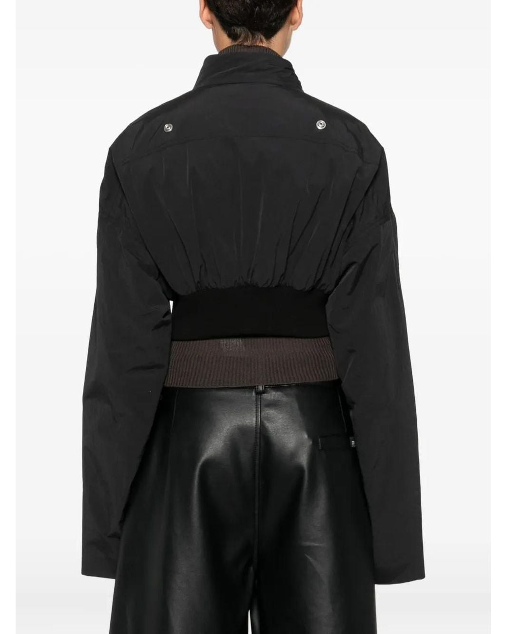 Rick Owens Black Double-Breasted Cropped Jacket