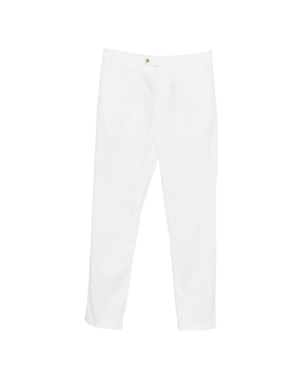 Canali White Button Trousers for men