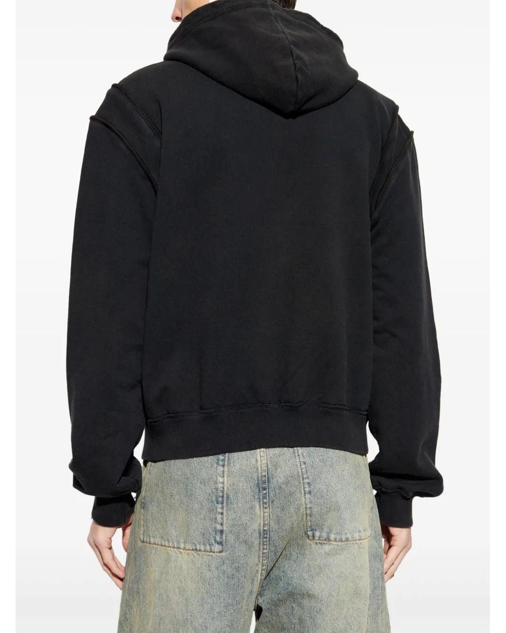 M I S B H V Black Star Teddy Hoodie for men