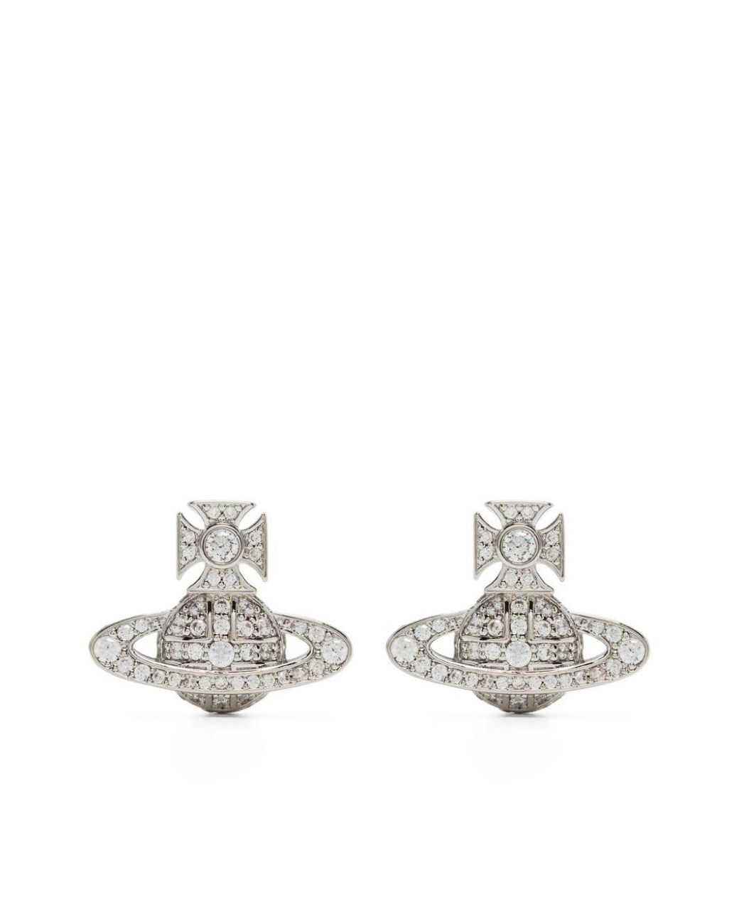 Vivienne Westwood Orb Crystalembellished Stud Earrings in White Lyst