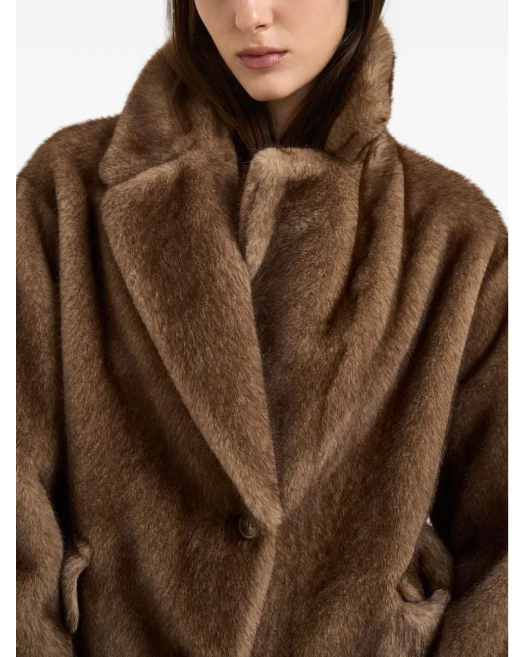 S.w.o.r.d 6.6.44 Brown Faux-Fur Single-Breasted Coat