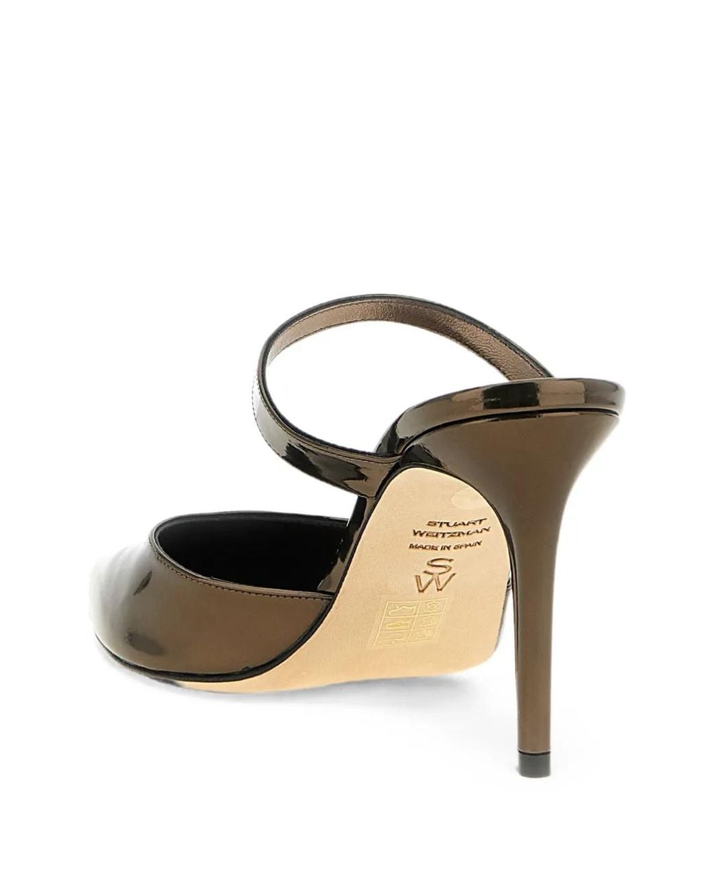 Stuart Weitzman Metallic Stuart Power 85 Heeled Mules