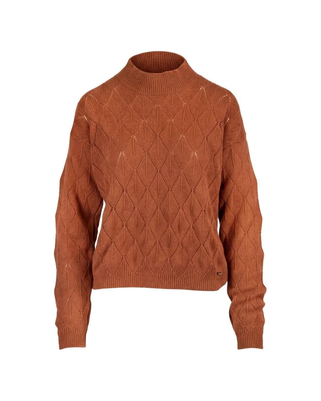Kiton Brown Diamond-Pointelle Cashmere Sweater