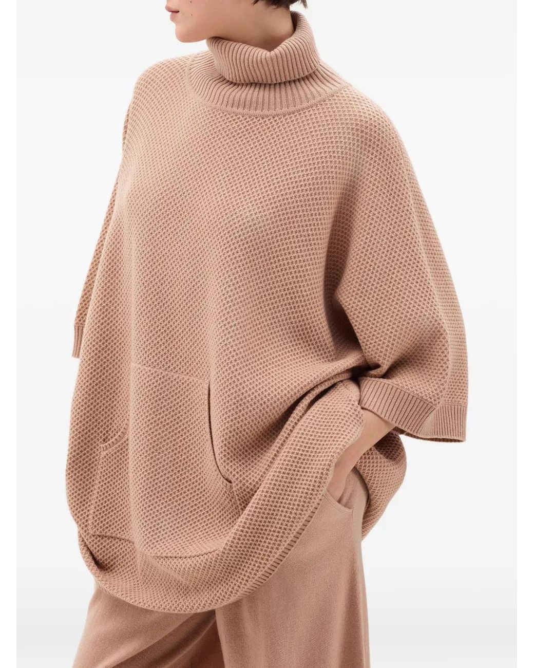 Eres Natural Matin Waffle-Knit Roll-Neck Sweater