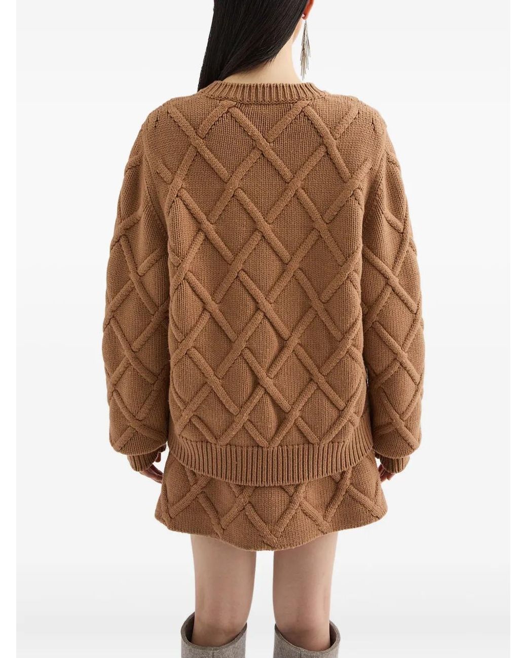 Jil Sander Brown Chunky-Knit Sweater