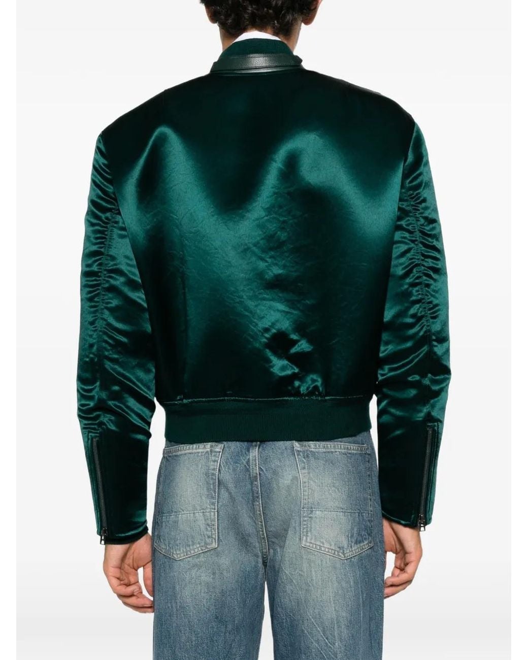 Tom Ford Satijnen Bomberjack in het Green voor heren