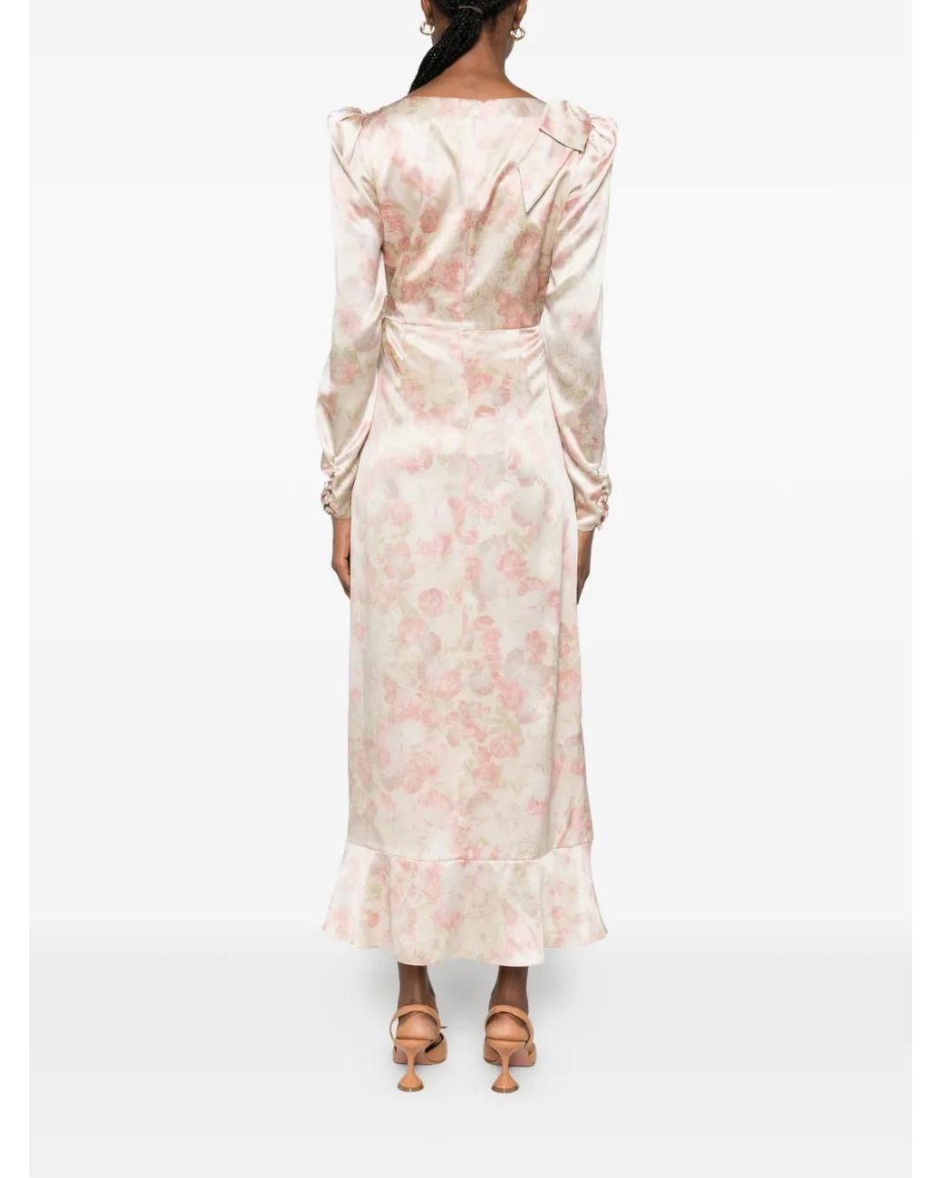 Alessandra Rich Pink Silk Midi Dress