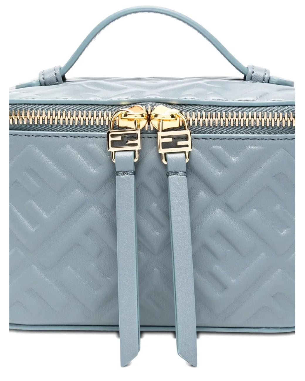 Bolso Vanity mini con logo FF Fendi de color Blue
