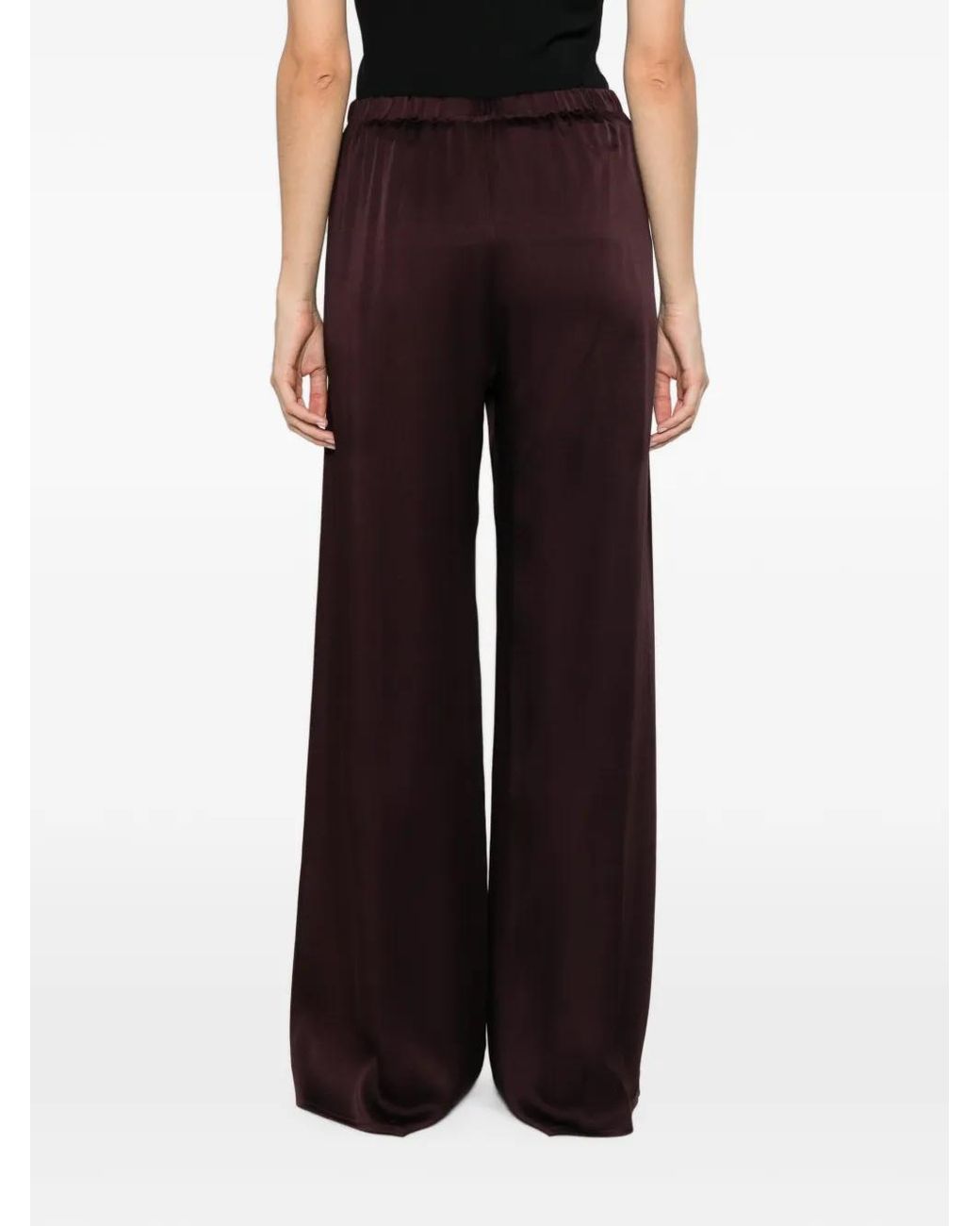 Antonelli Purple Elasticated-Waist Palazzo Pants