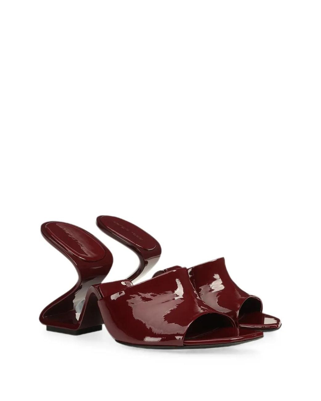 Sergio Rossi Brown Sinuous Patent-Leather Mules