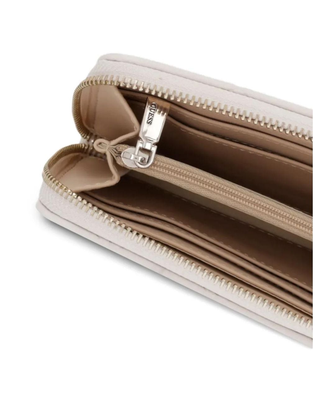 Guess Natural Anise Logo-Embossed Zip-Around Wallet