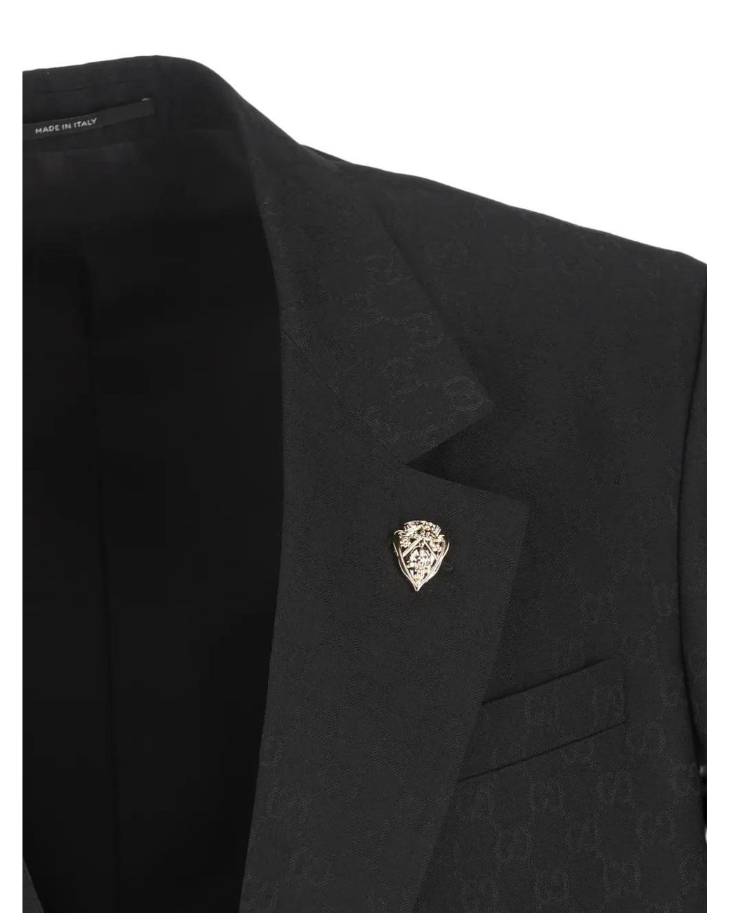 Gucci Black Notched Lapel Blazer for men
