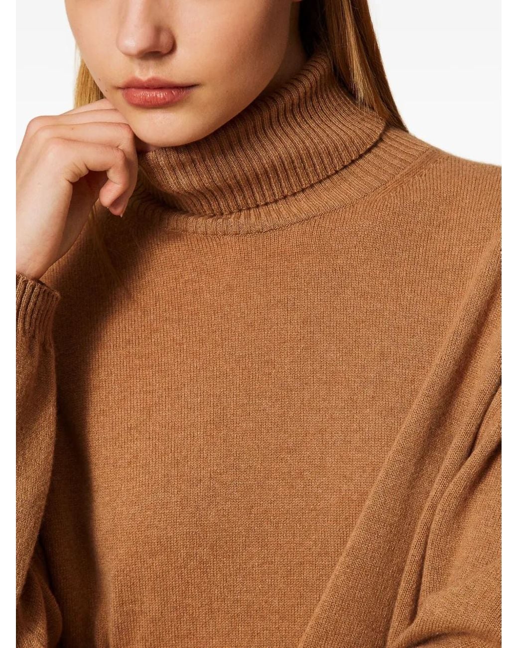 Twinset Brown Turtle Neck Sweater