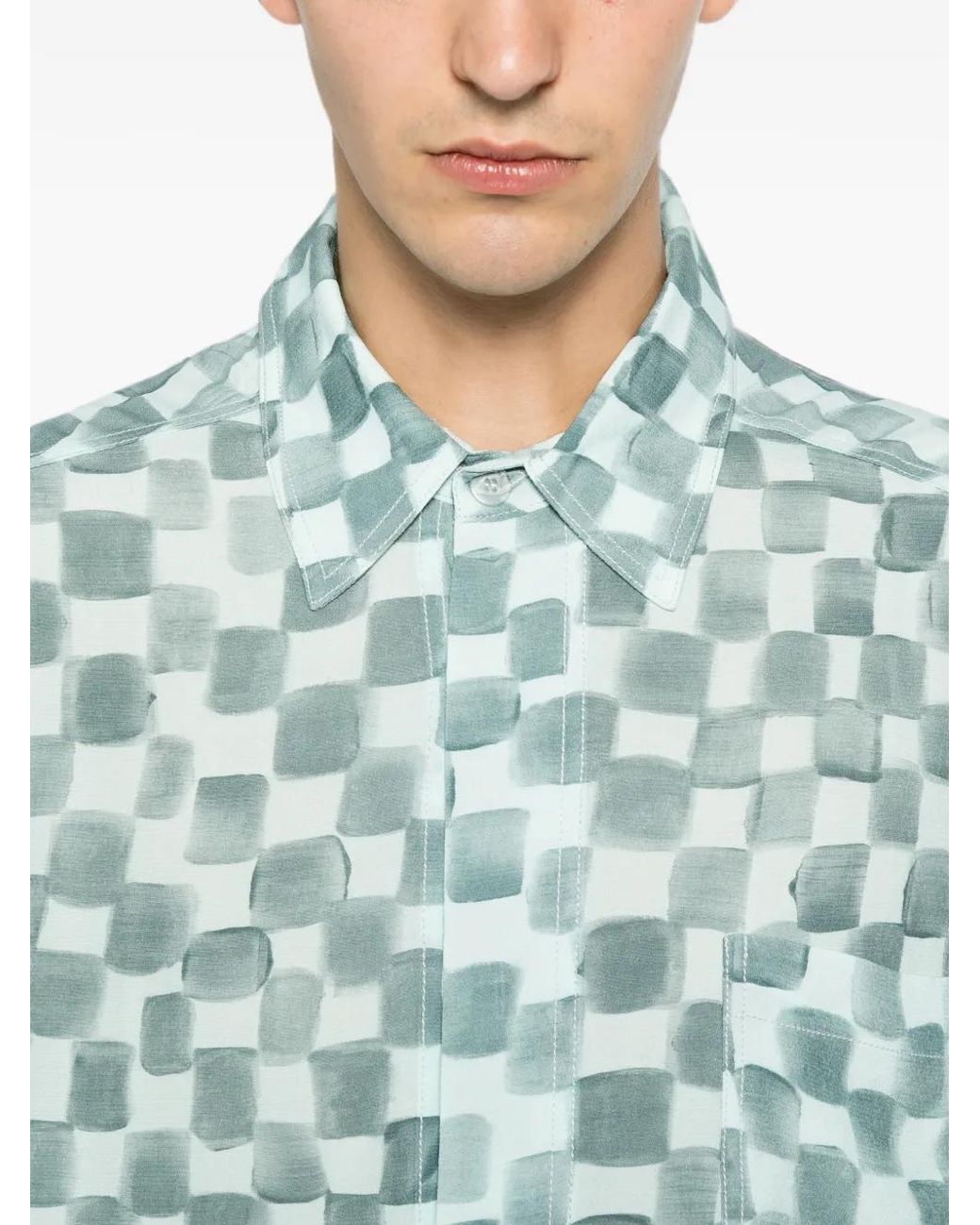 Bonsai Blue Chemise À Poches Poitrine for men