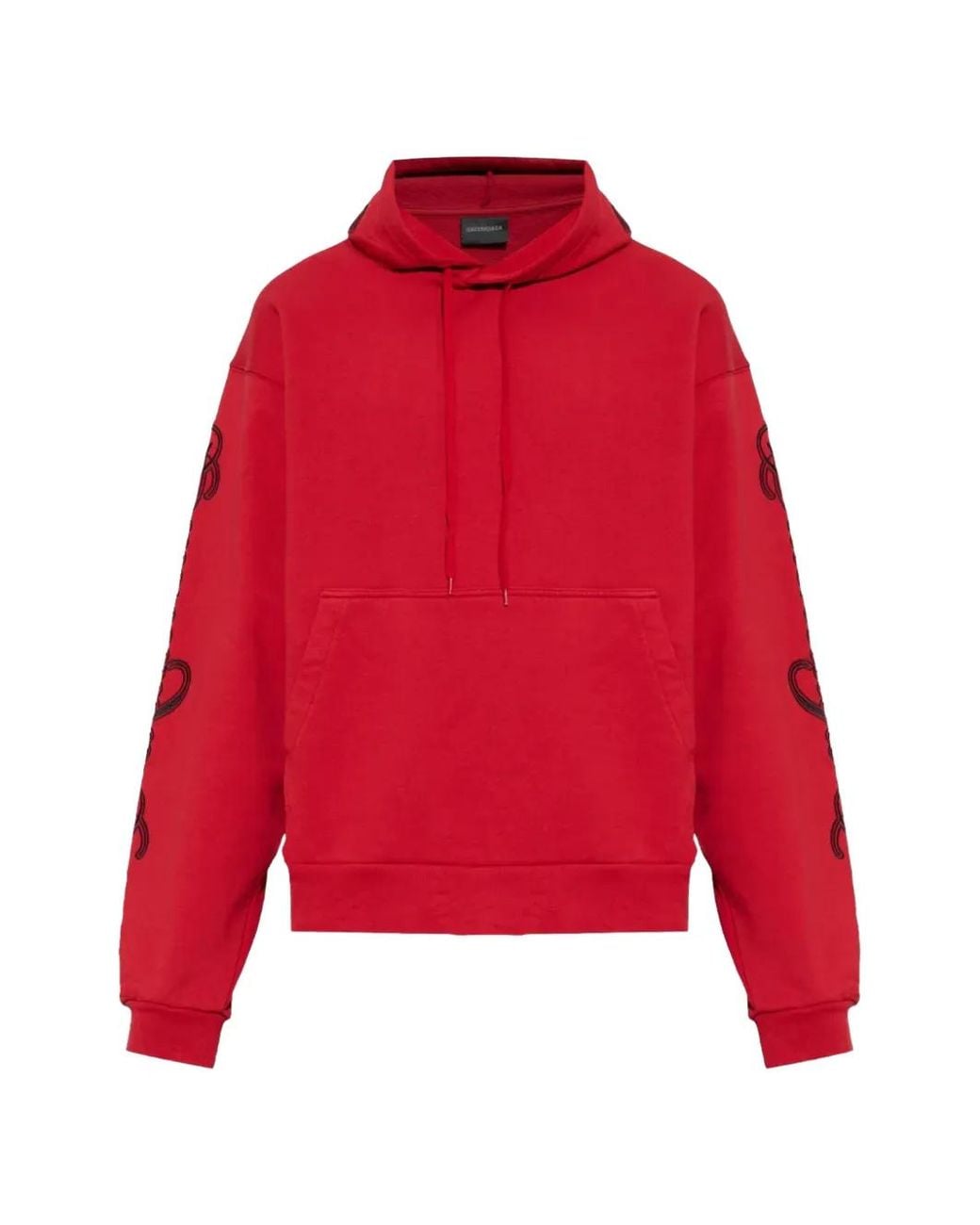 Balenciaga Red Cursive Oversized Hoodie for men