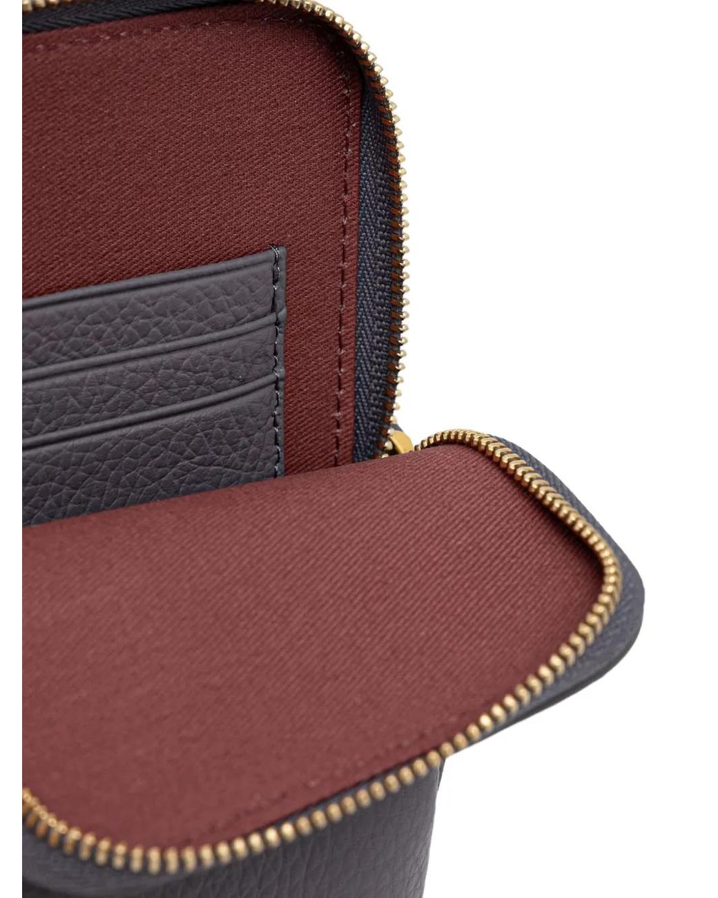 Coccinelle Gray Mini Pochette Pour Smartphone Pixie En Cuir Grainé