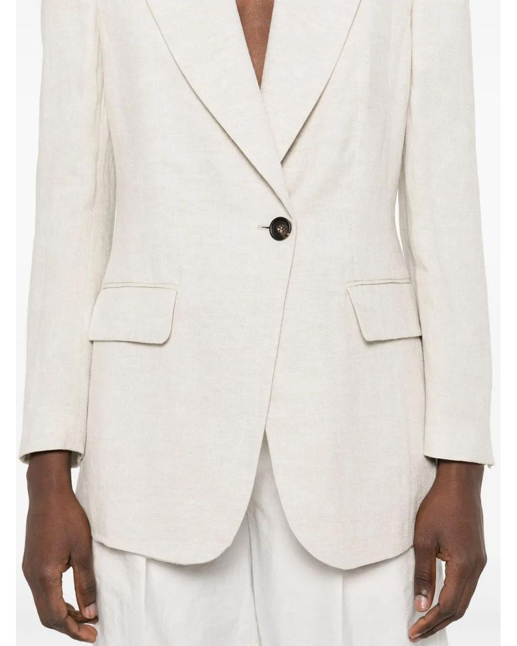 Blazer Liso Brunello Cucinelli de color Natural