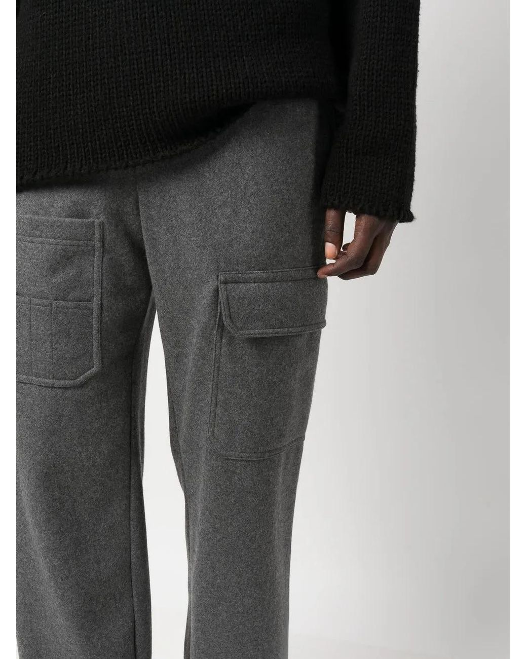 Helmut Lang Gray Flannel Pant. Mel Wool Melange for men