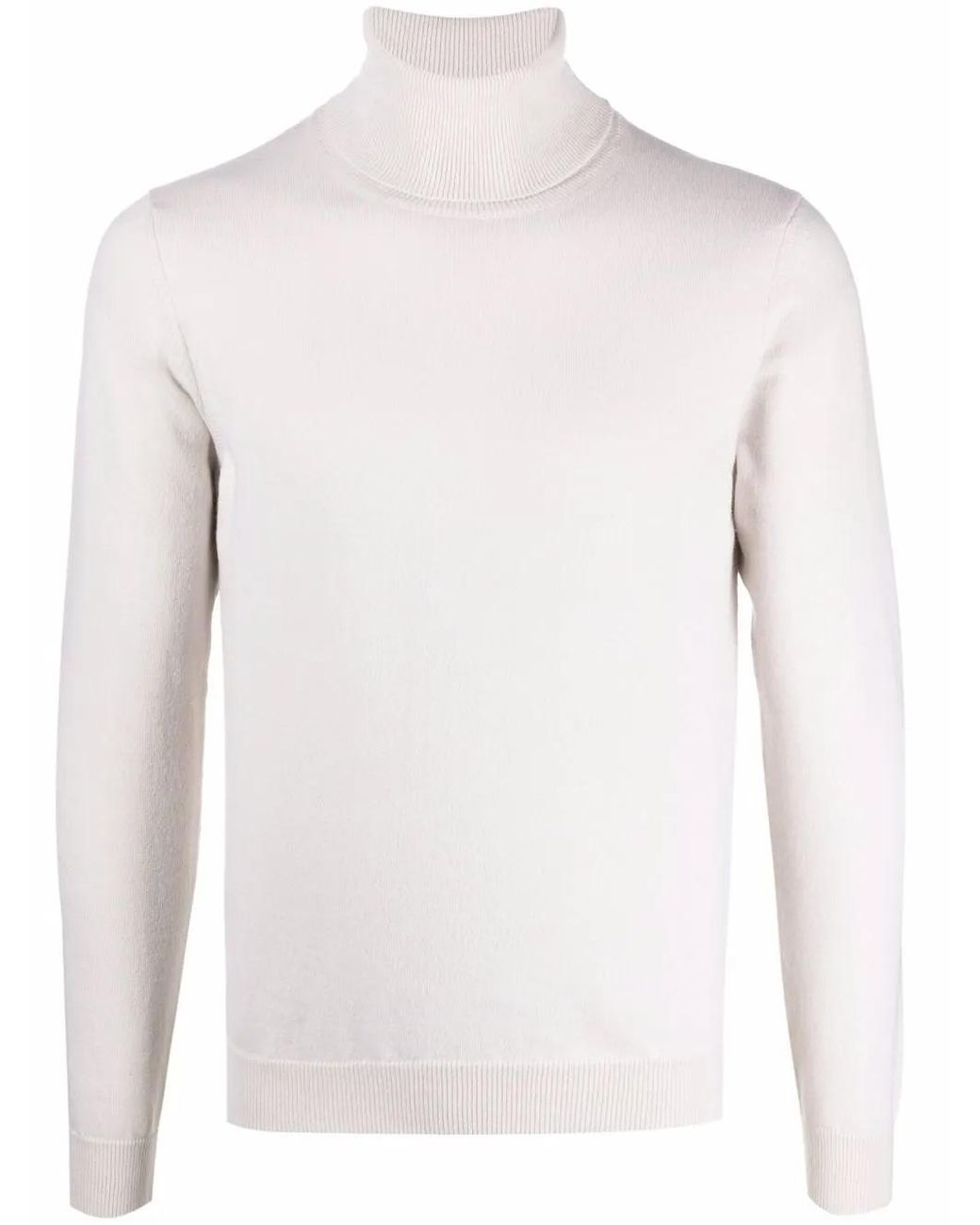 Malo White Roll Neck Cashmere Jumper for men