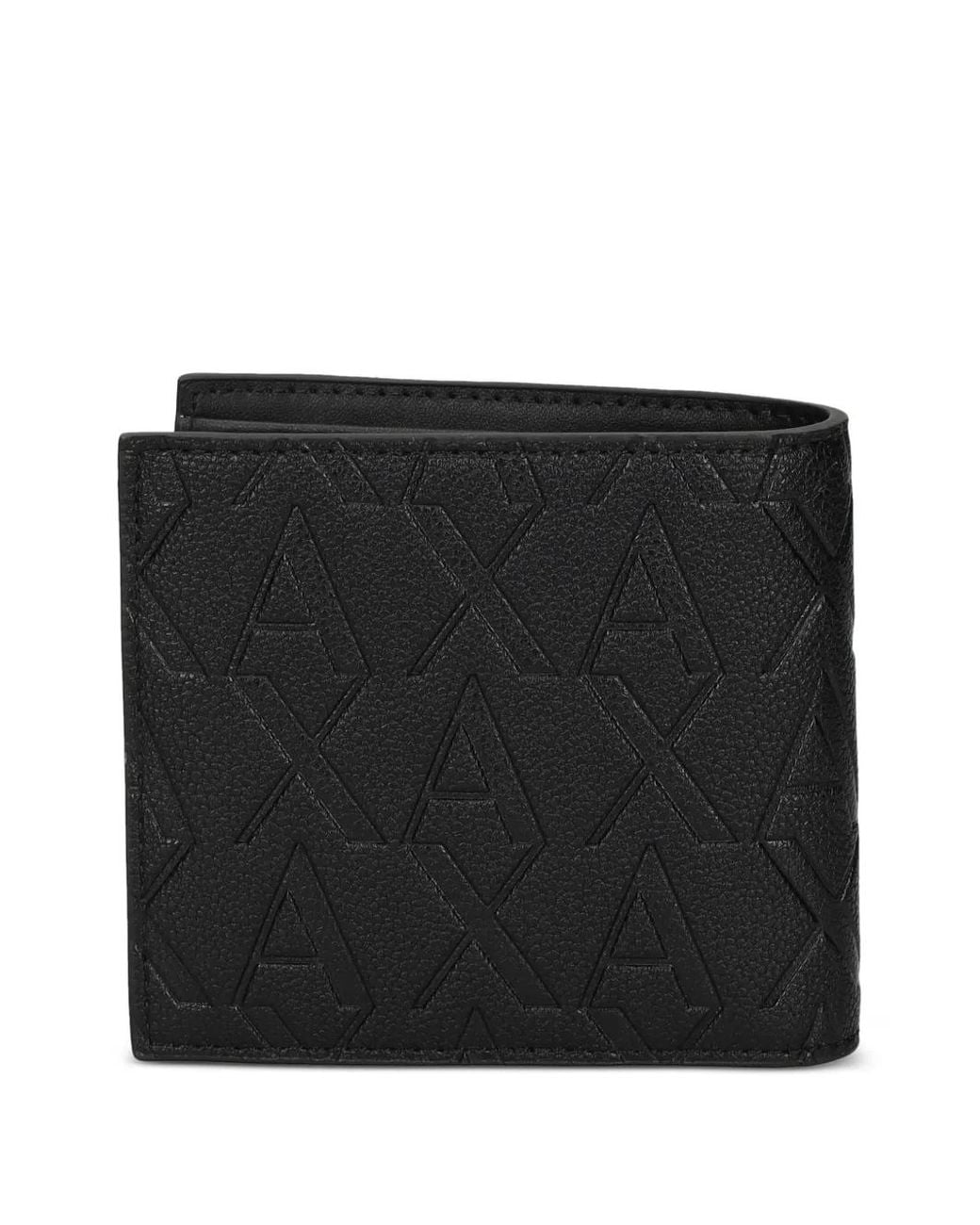 ARMANI EXCHANGE Black Logo-Embossed Wallet for men