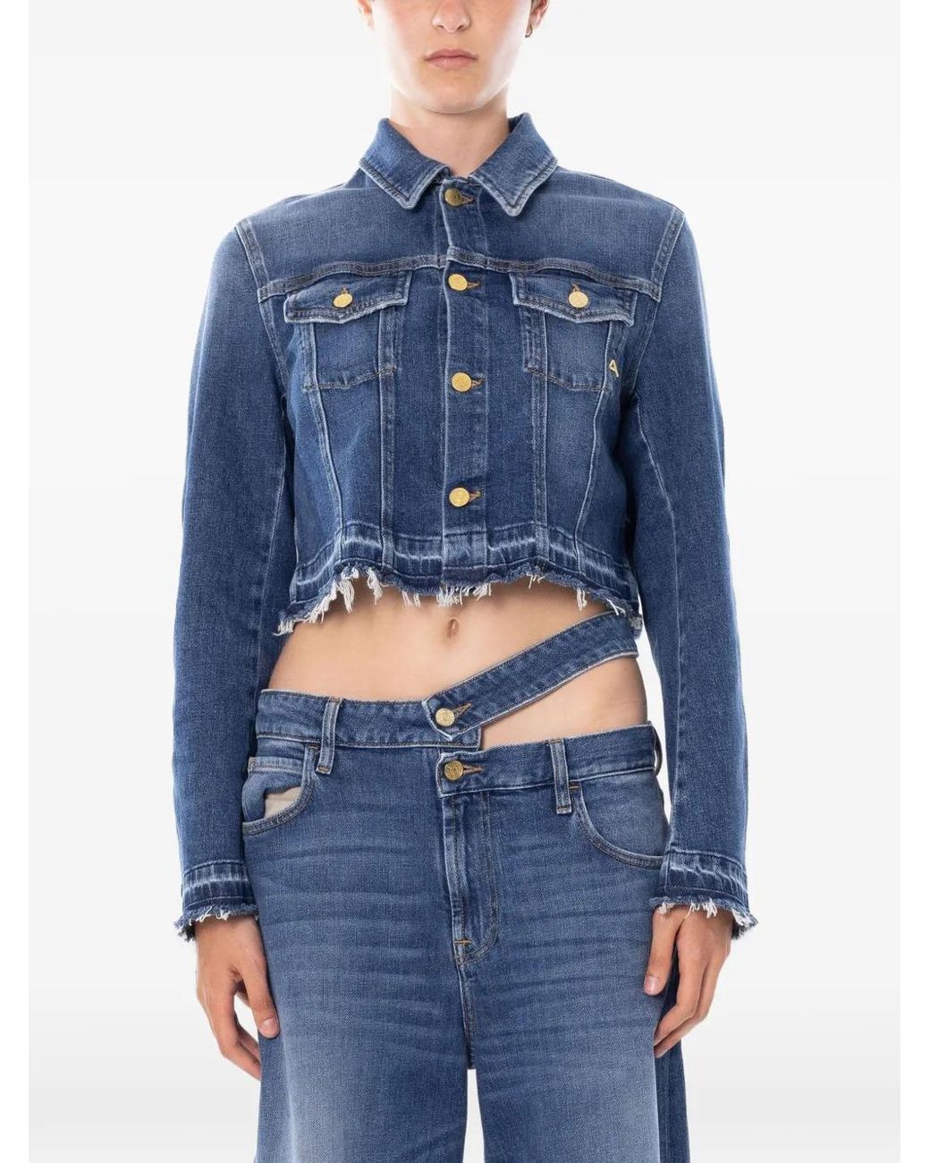 CYCLE Blue Veste En Jean Milù À Coupe Crop