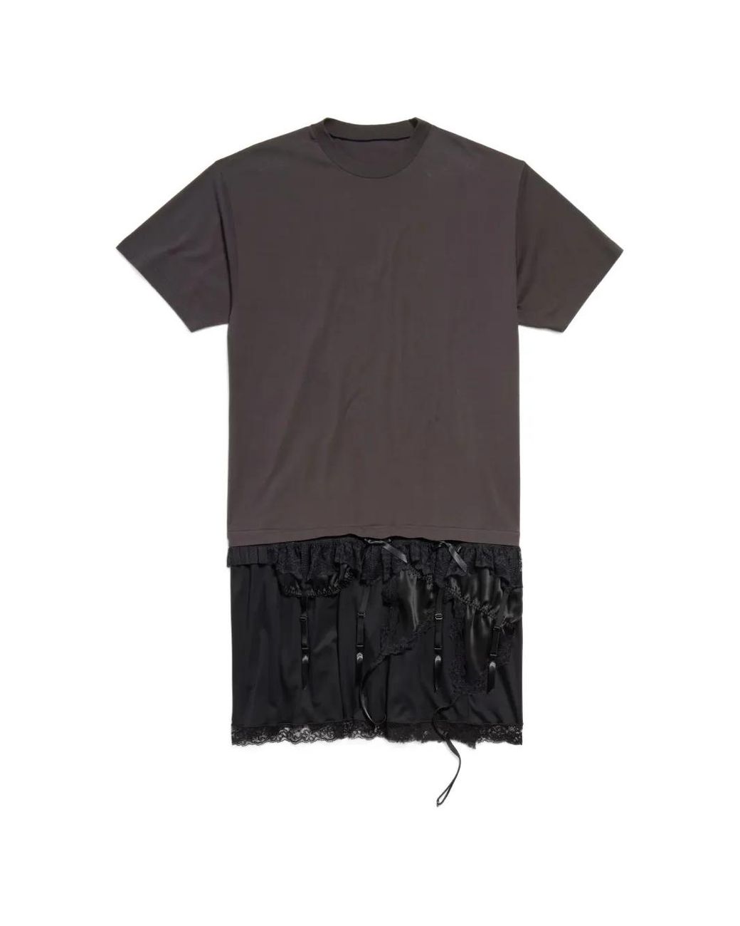 Balenciaga Black Lingerie Cotton Mini T-Shirt Dress