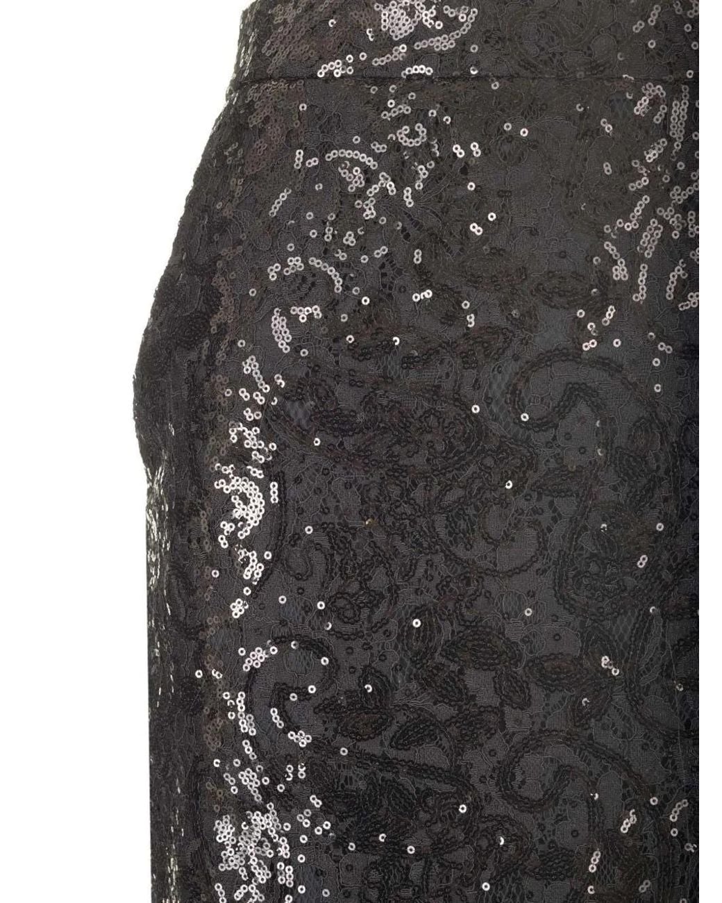 Al Duca D'aosta Black Lace Midi Skirt