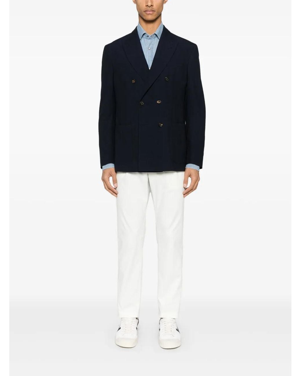 Herno White Cotton Trousers for men