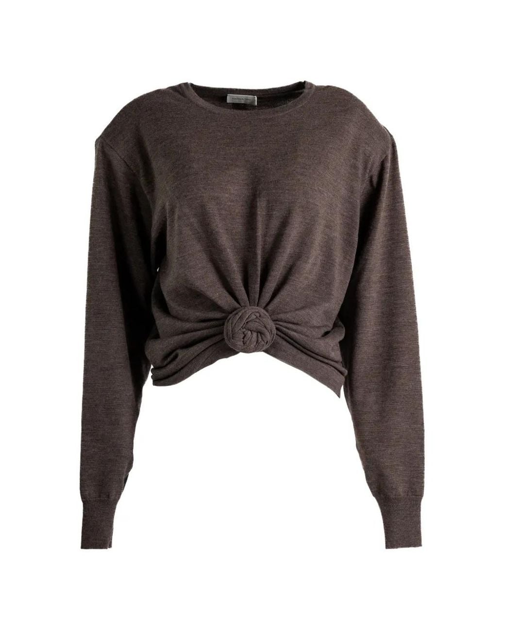 Magda Butrym Black Rosette-Detail Gathered Sweater