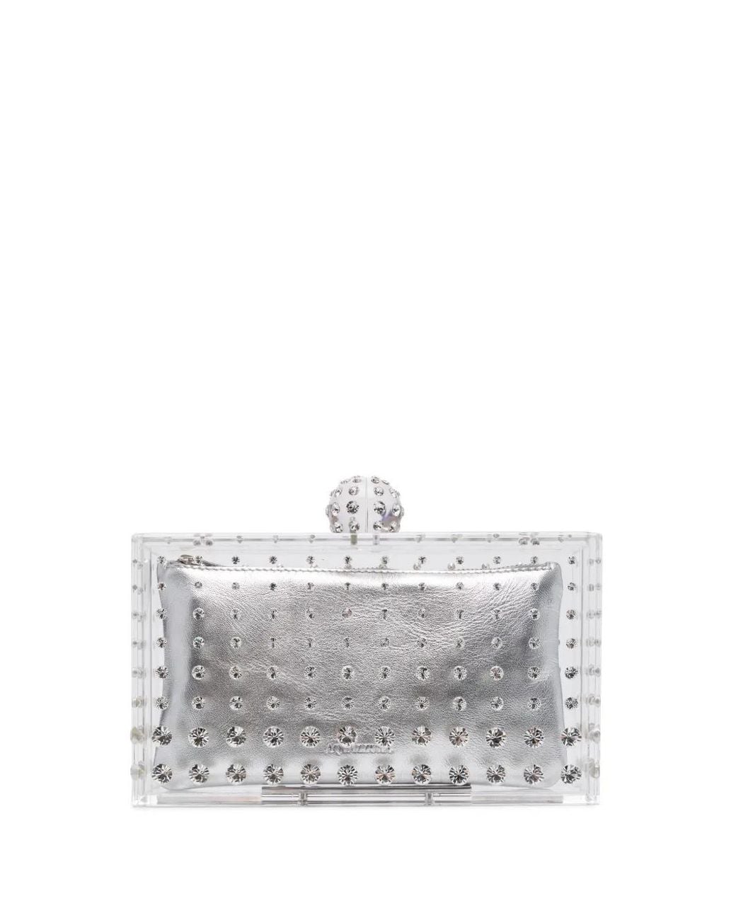 Aquazzura Gray Tequila Clutch Bag