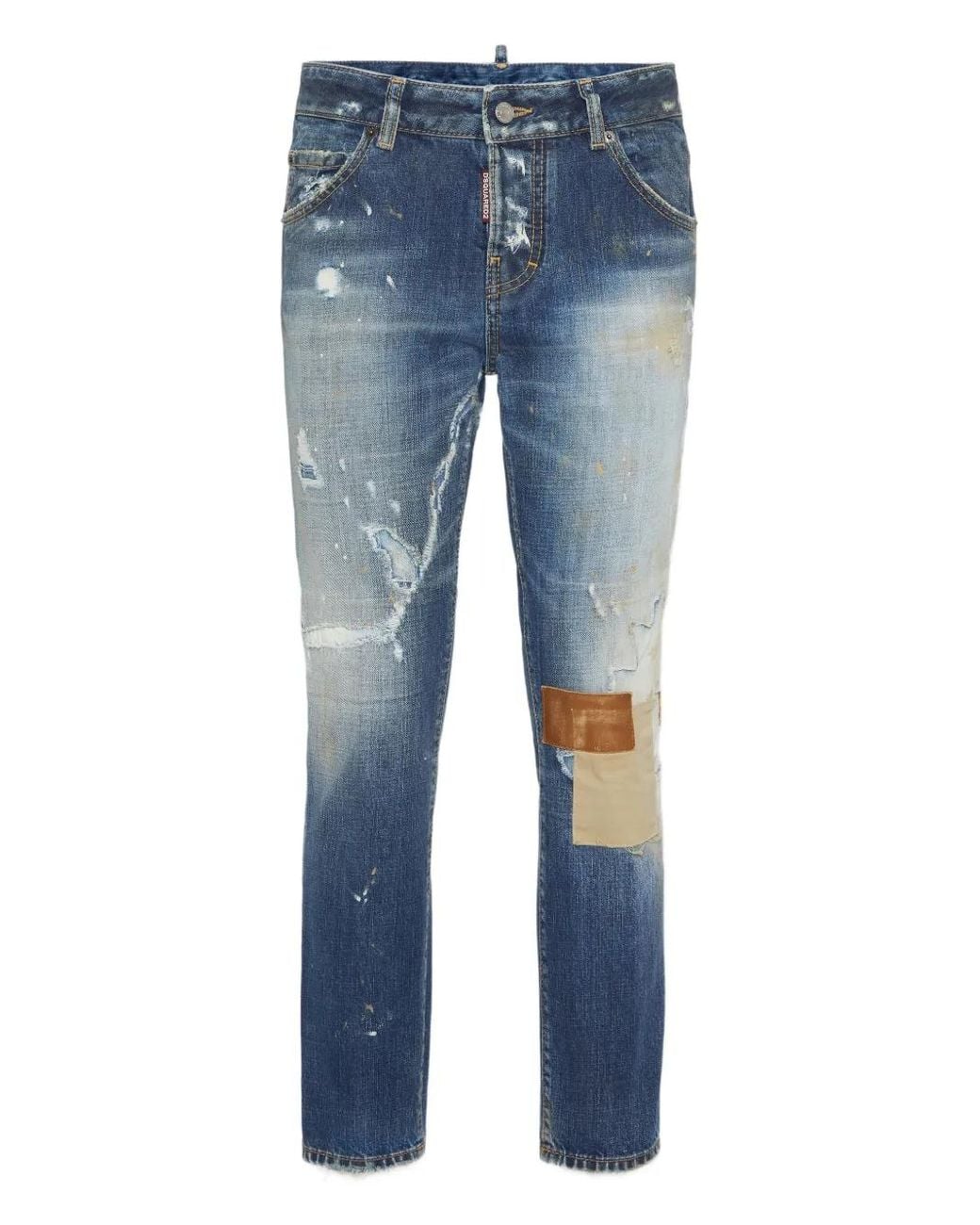 DSquared² Blue Distressed Skinny Jeans