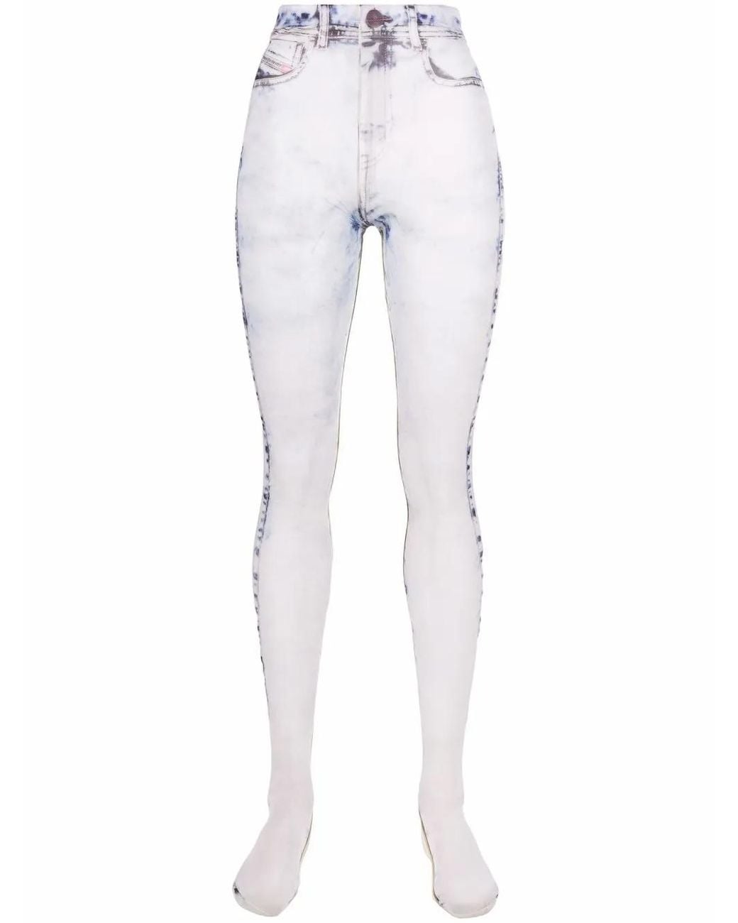 DIESEL White Trompe L'Oeil-Effect Leggings