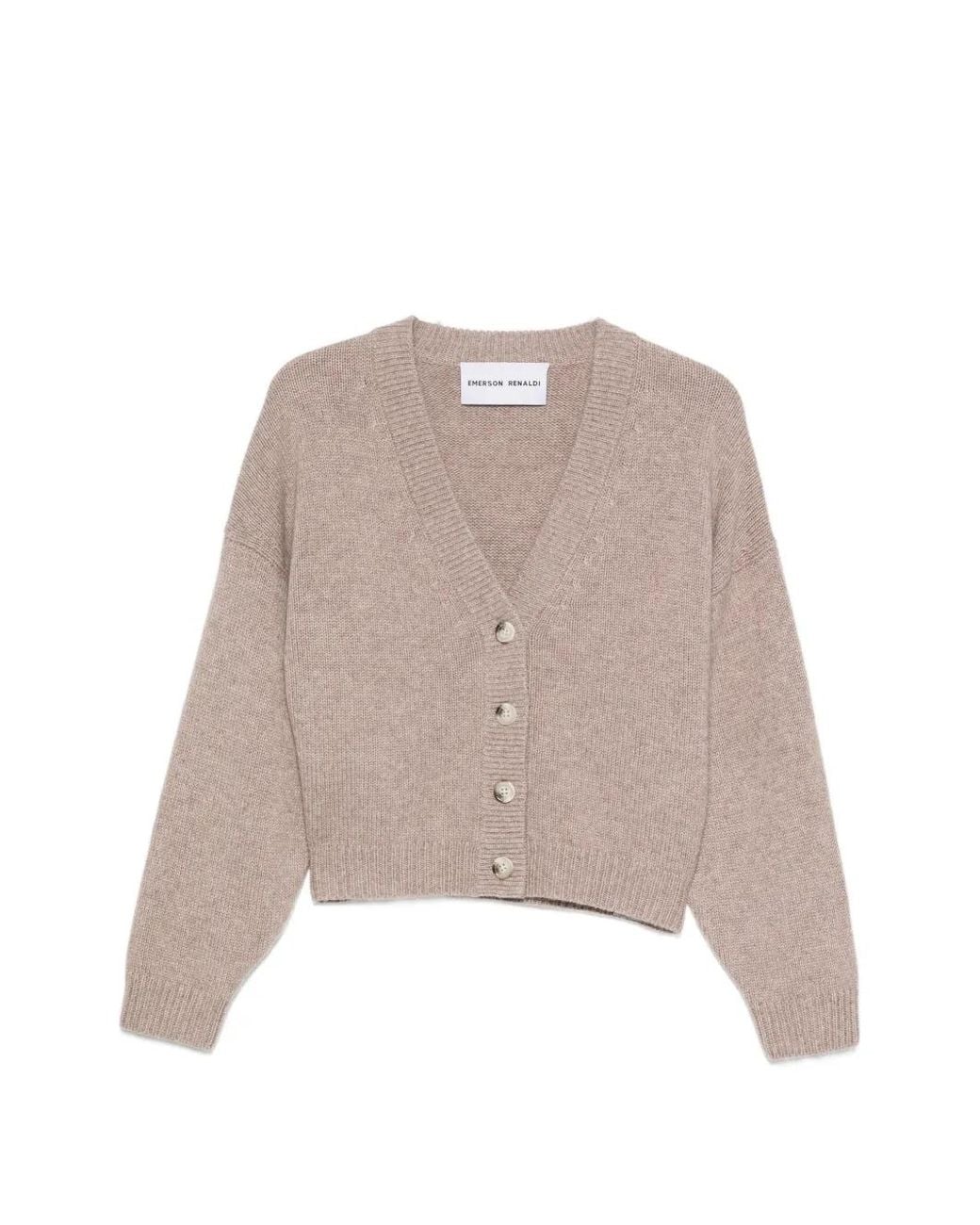 EMERSON RENALDI Natural V-Neck Button-Up Cardigan