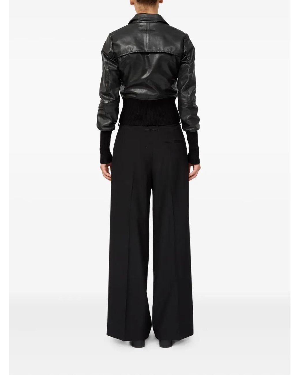 MM6 by Maison Margiela Black Leather Jacket
