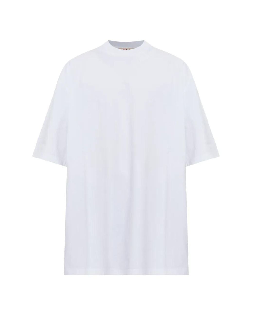 Marni White Logo-Embroidered T-Shirt for men