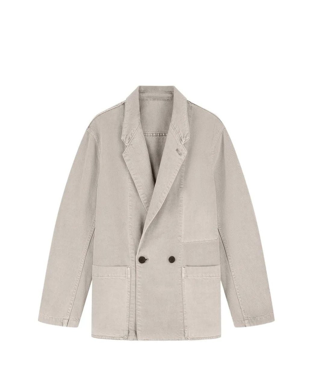 Emporio Armani White Denim-Capsule-Collection Twill Double-Breasted Blazer for men