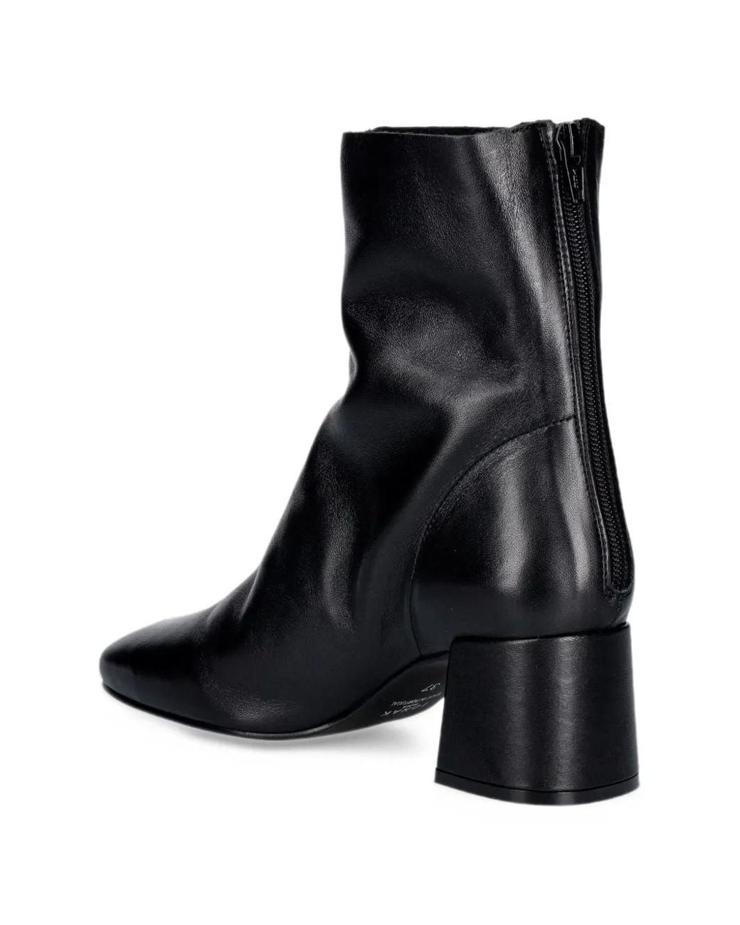 JONAK PARIS Black Block-Heel Leather Boots