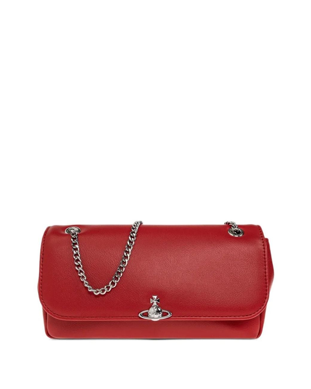 Vivienne Westwood Red Orb-Plaque Chain-Link Shoulder Bag