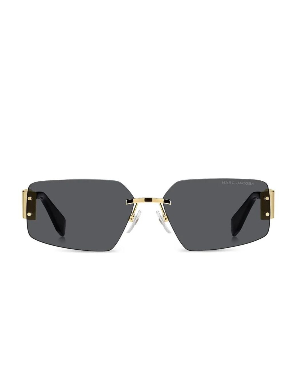 Marc Jacobs Gray Chain-Strap Rectangle-Frame Sunglasses