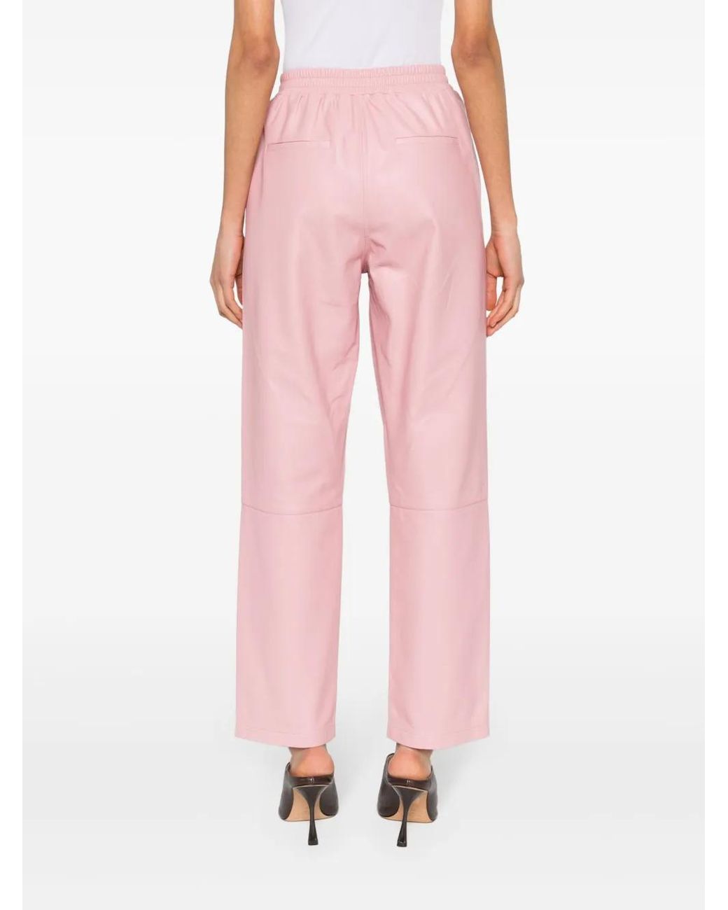 Arma Pink Tapered Leather Trousers