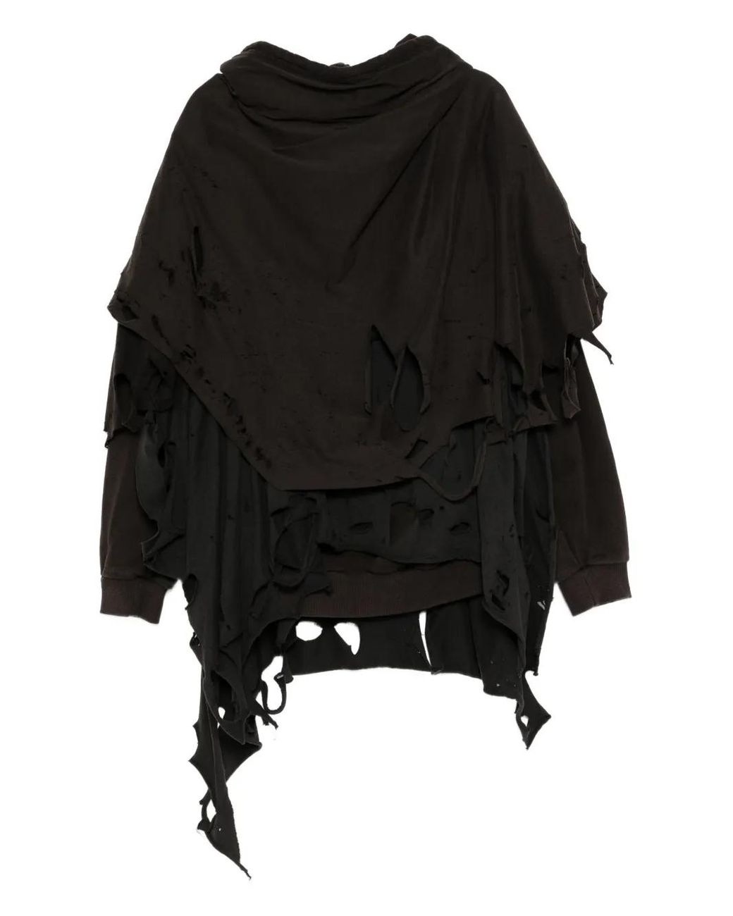 Doublet Phantom Frayed Hoodie in Black for Men | Lyst