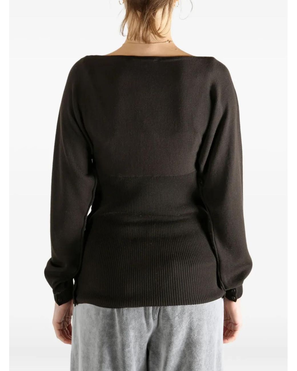 Paloma Wool Black Ribbed Buttoned Sweater