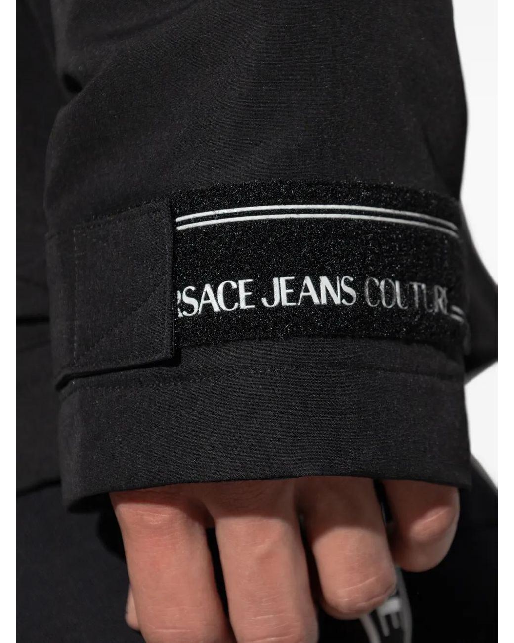 Versace Jeans Couture Black Hooded Pocket Jacket for men