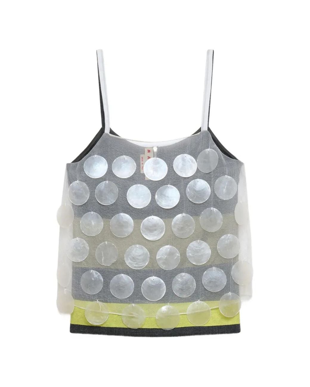 Marni Blue Mother-Of-Pearl Maxi-Sequin Top