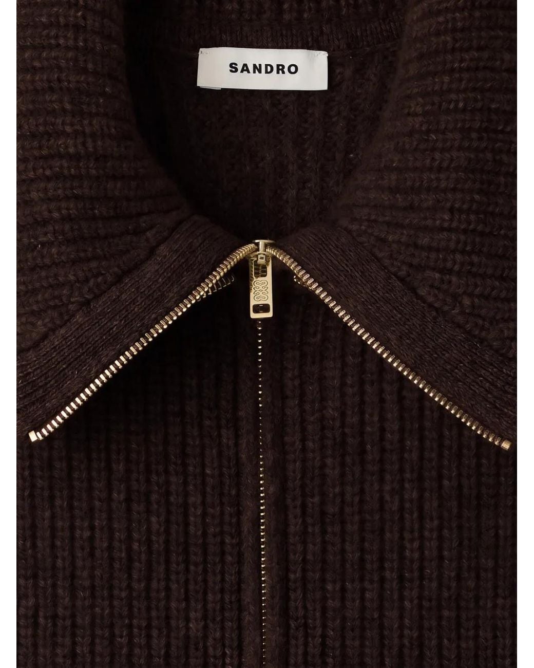 Sandro Black Zipped Trucker Collar