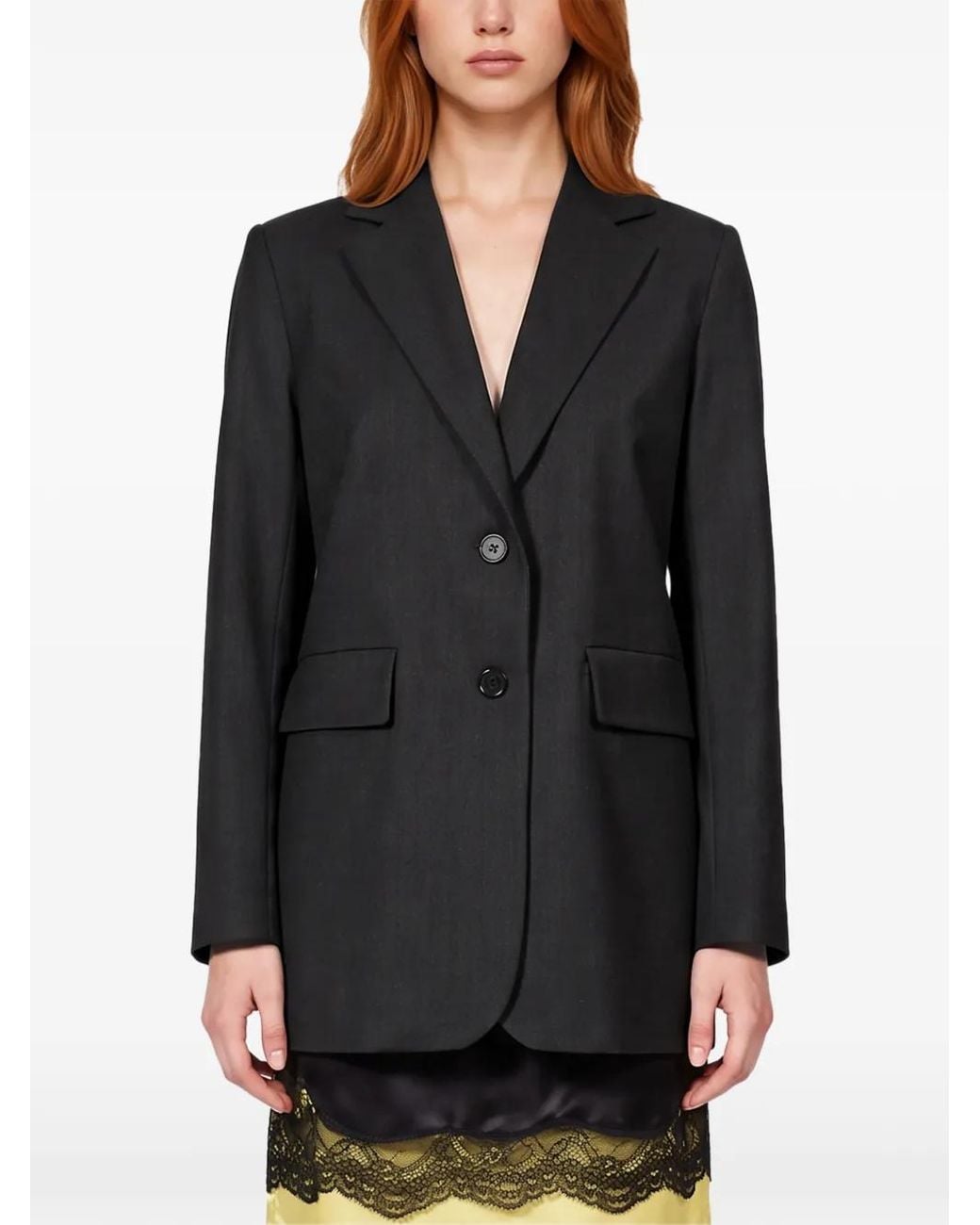 Antonelli Black Single-Breasted Notched-Lapels Jacket