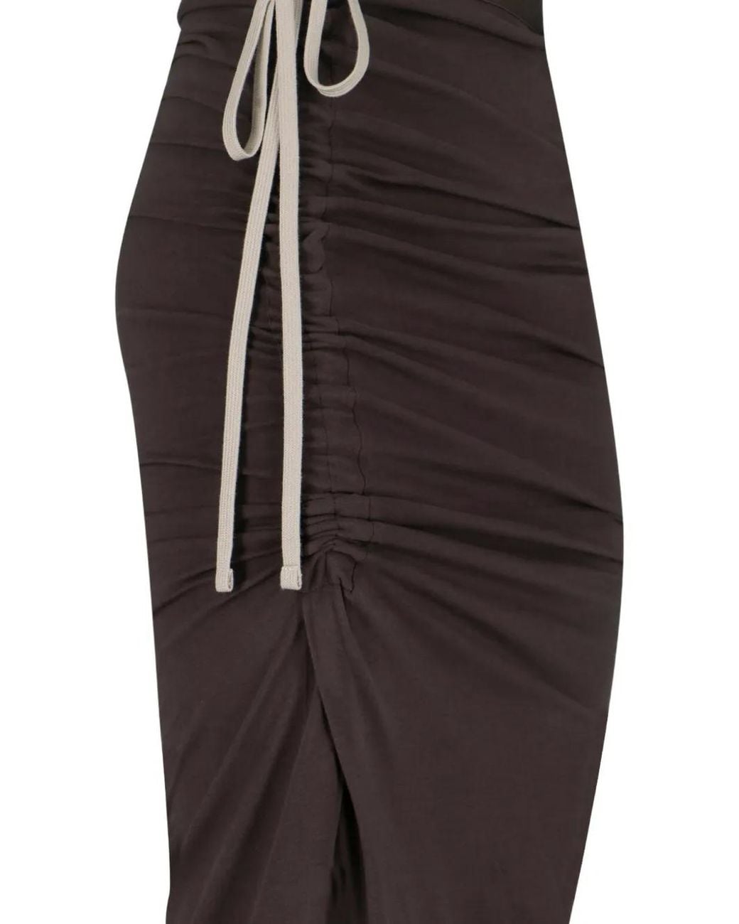 Rick Owens Brown X Moncler Ruched Drawstring Maxi Skirt