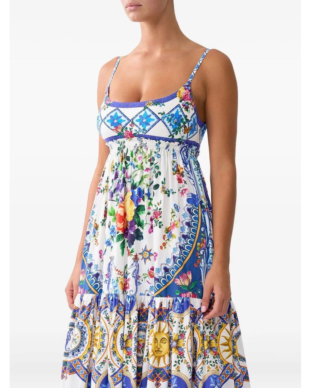 Camilla Blue Tiles Darls Long Dress